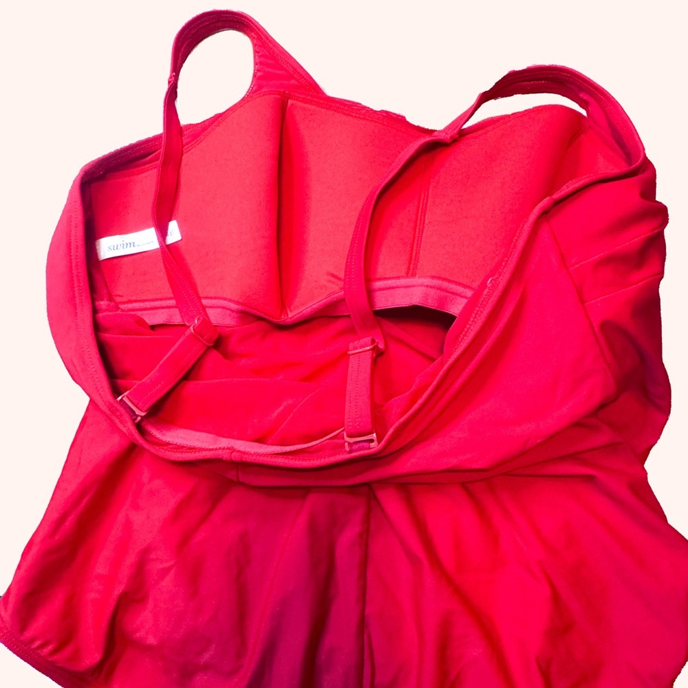 Swim by Cacique 3XL 22 One Piece Red “Swim & Tonic” Swimsuit Adjustable Straps - Picture 6 of 9